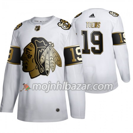 Dresovi Chicago Blackhawks Jonathan Toews 19 Adidas 2019-2020 Golden Edition Bijela Authentic - Muške